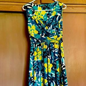 Lands End Floral Cross Front Dress